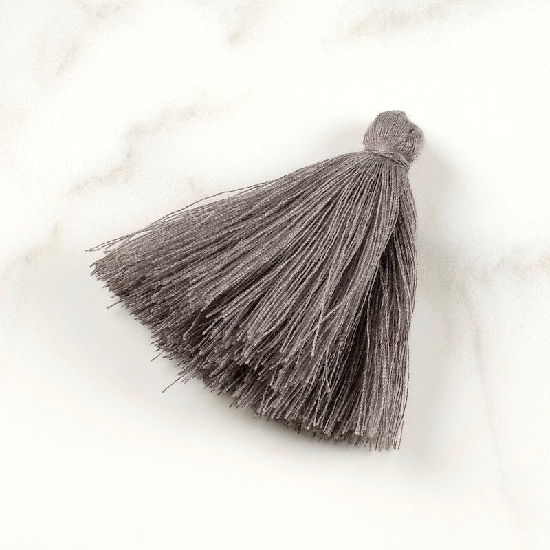 Set of 2 XXL Cotton Pompons 60mm Dark Grey