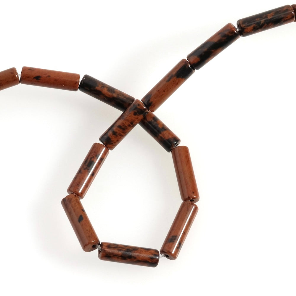 Strand of natural tube beads 4x13mm in Red Jasper