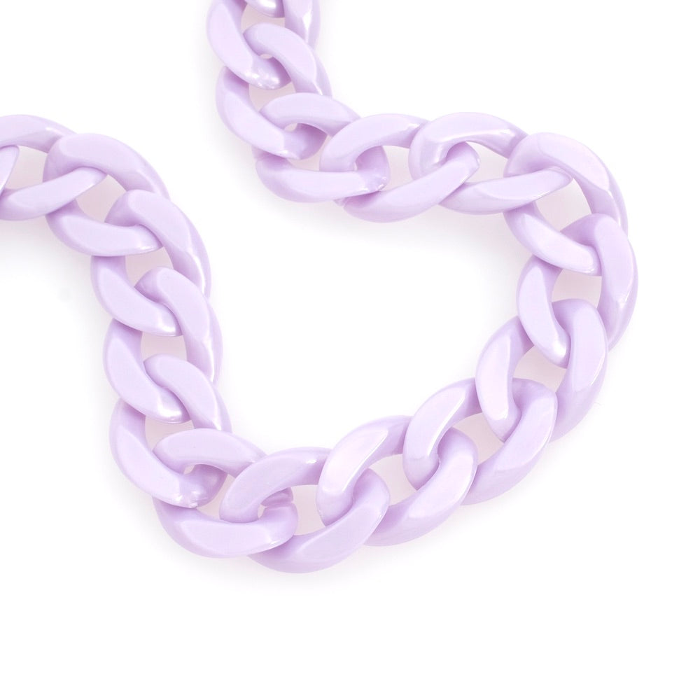 Lilac Purple Acetate Link Chain - 45cm Length