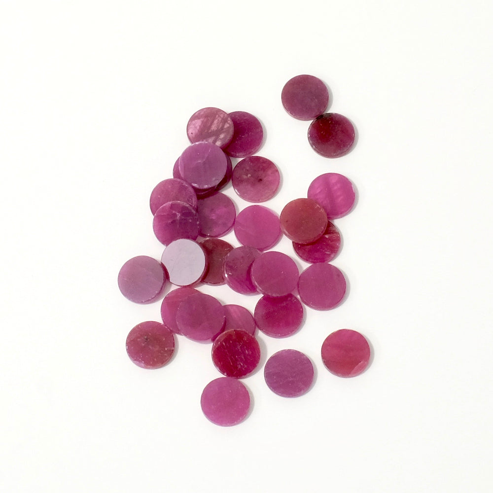 1 Cabochon round 6mm flat natural stone Ruby
