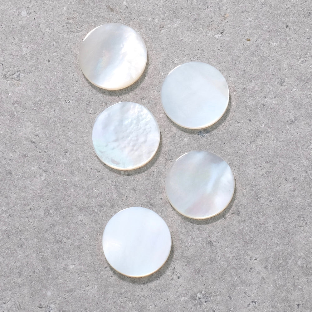 Natural Mother-of-Pearl 12mm Flat Cabochon