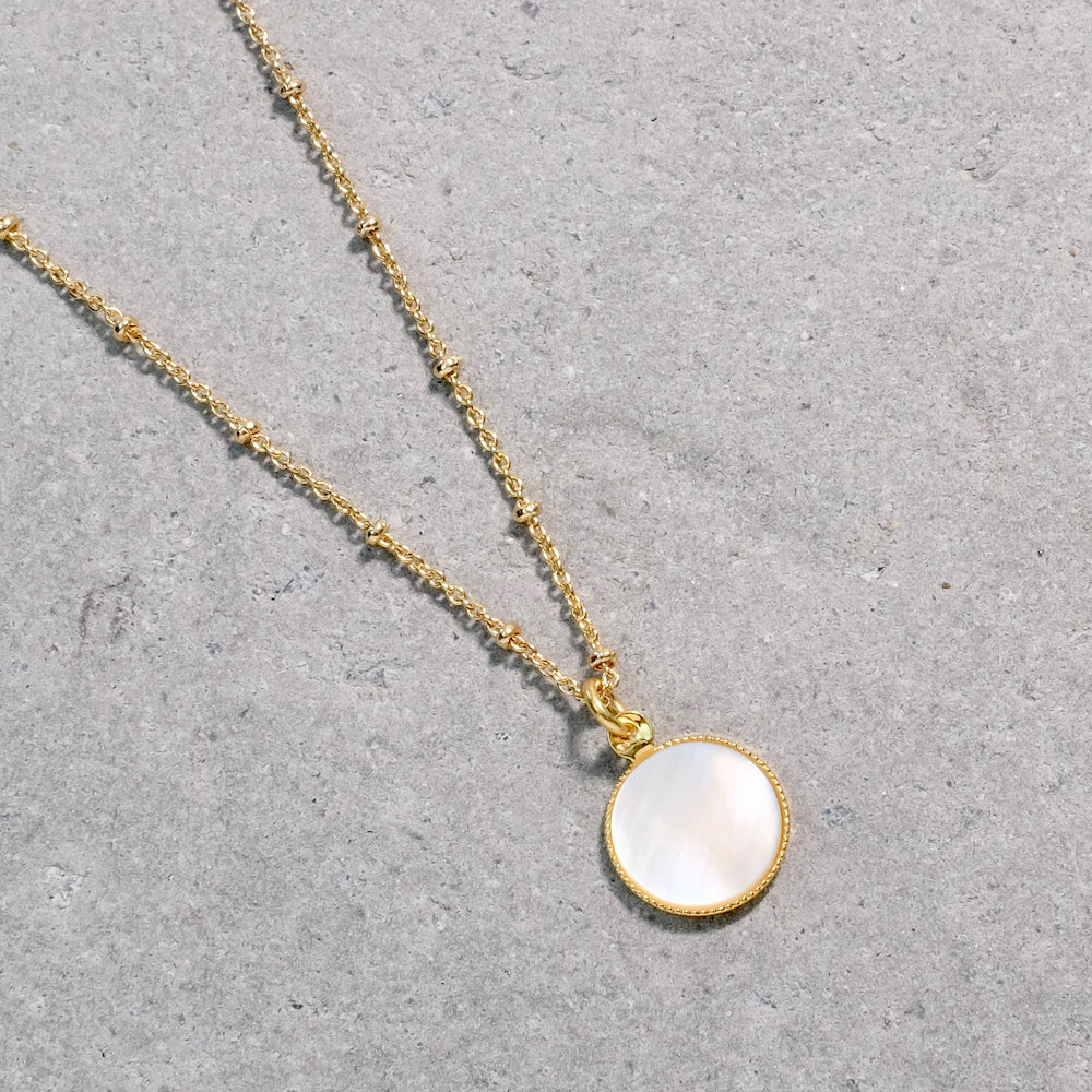 Natural Mother-of-Pearl 12mm Flat Cabochon