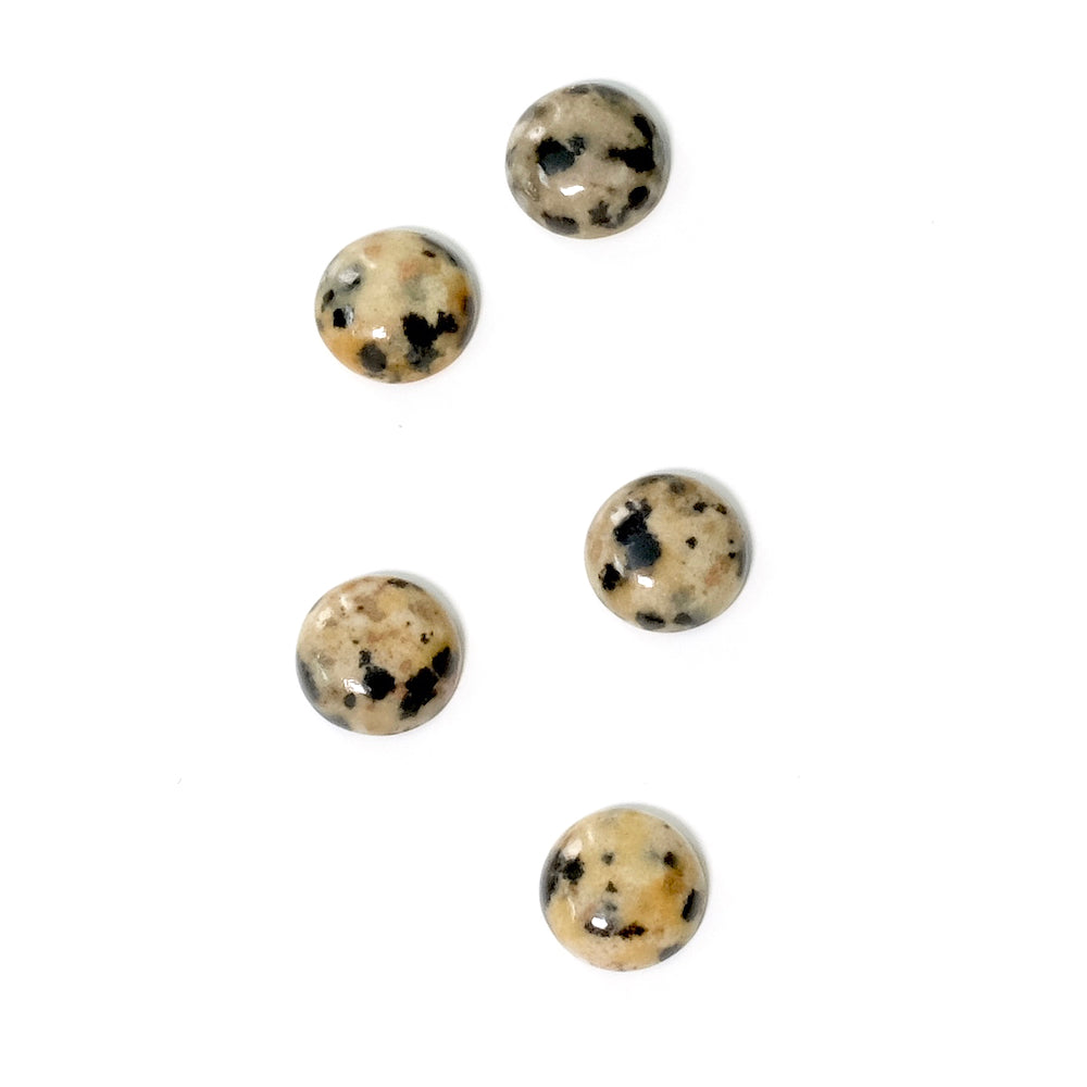 Natural stone cabochon 8mm Dalmatian Jasper