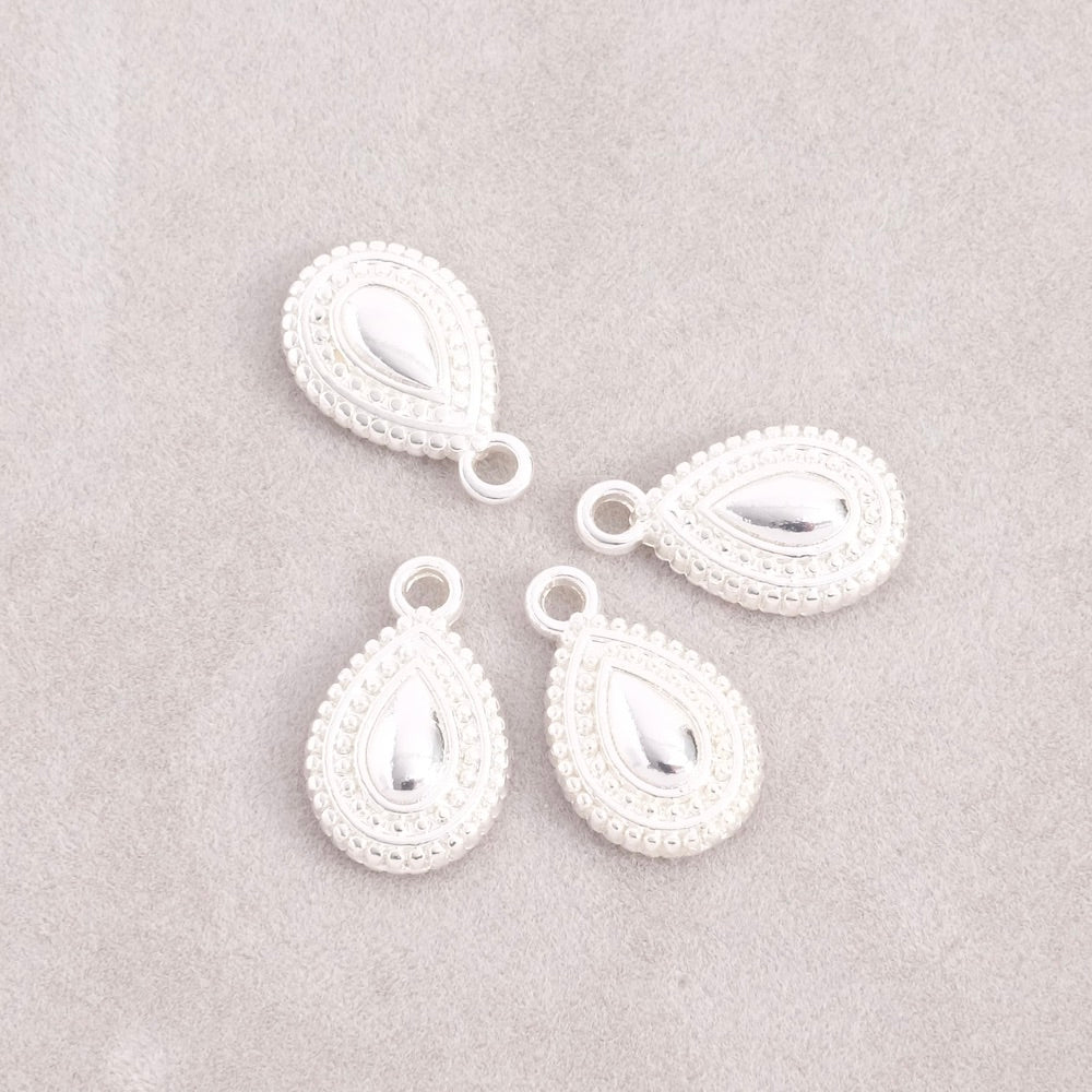 2 Premium 925 Silvered Brass Ethnic Drop Pendants
