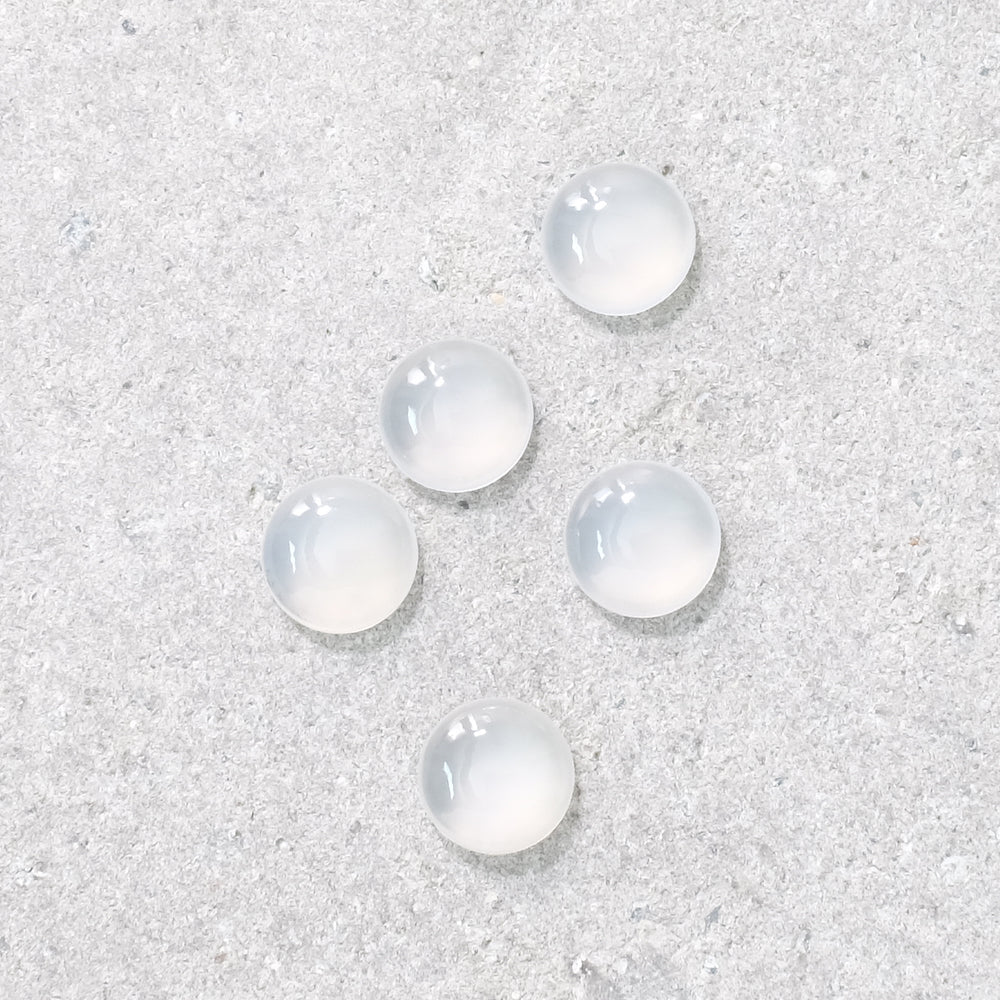 Cabochon natural stone 8mm White Onyx