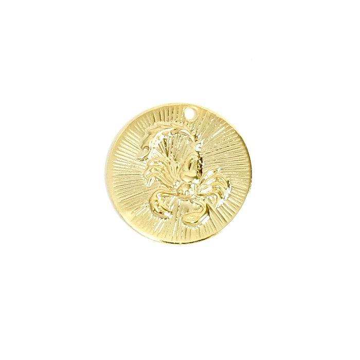 2 Scorpio astrological sign pendants in 24K Gold plated brass