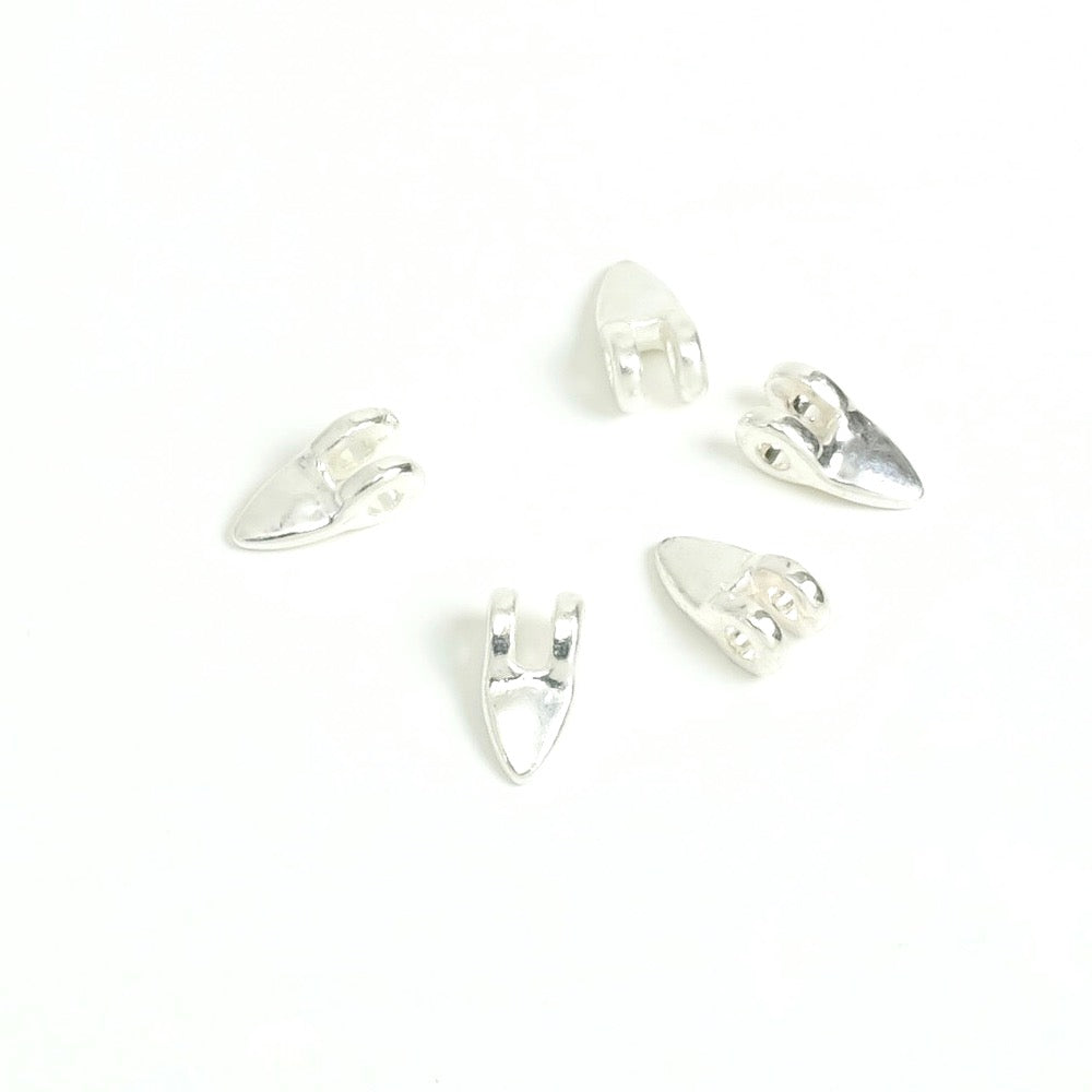 5 triangle pendant bails in 925 silver plated Zamak Premium quality