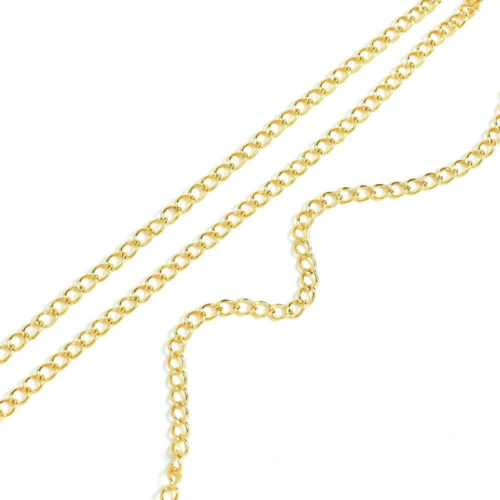 1 meter of 24K gold plated brass extension chain with soldered links