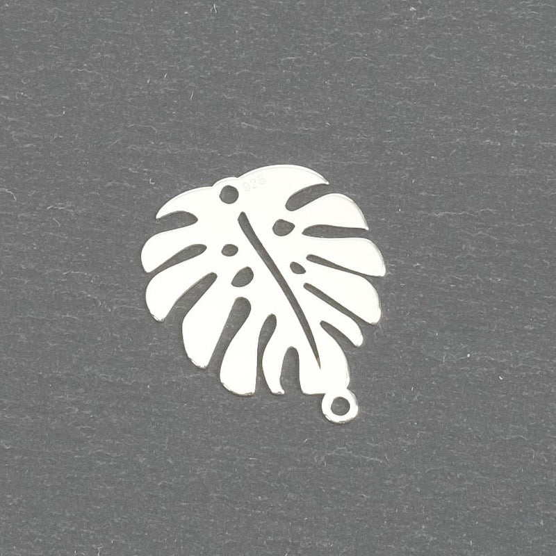 925 Silver Monstera Connector Pendant