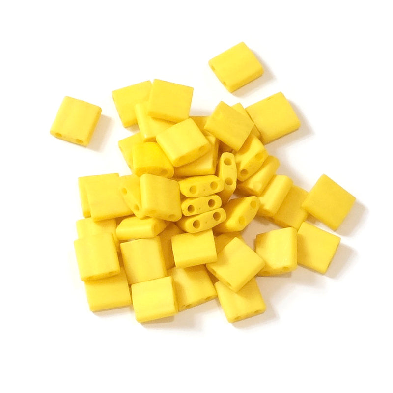 10 grams of Miyuki Tila Beads TL-2311 Matted Opaque Canary