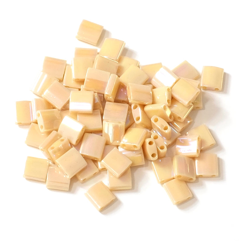 10 grams of Miyuki Tila Beads TL-0488 Opaque Pear AB