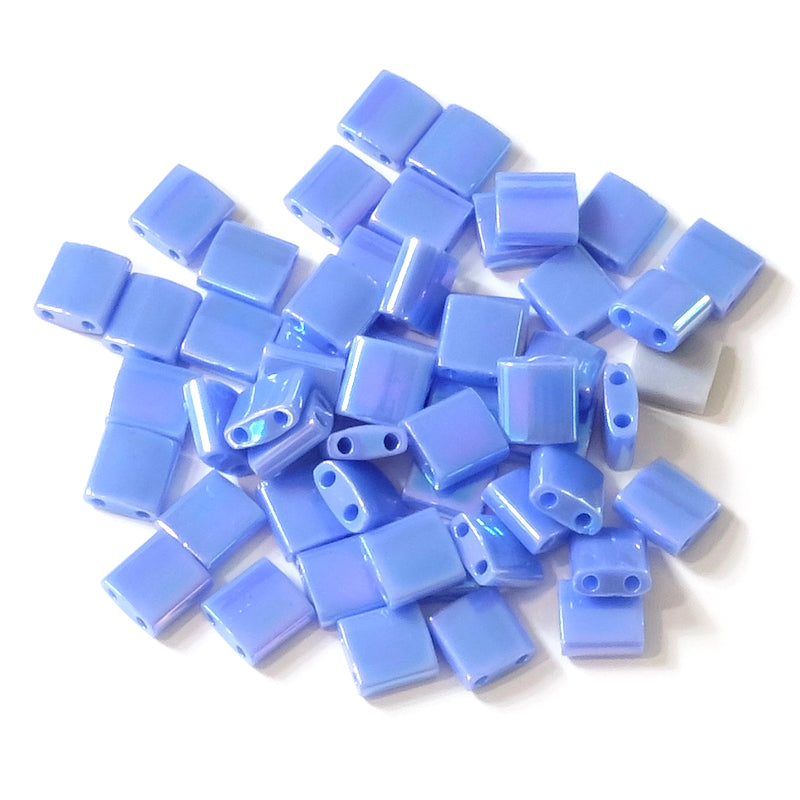 10 grams of Miyuki Tila Beads TL-0483 Opaque Periwinkle AB