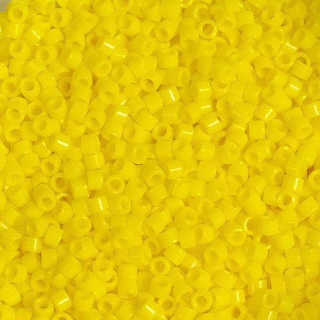8 grams of Miyuki Délica 11/0 Opaque Canary DB1132 beads
