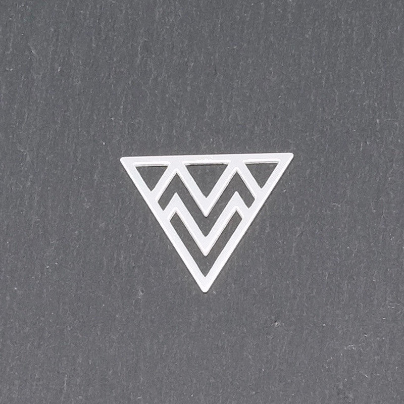 925 Sterling Silver Chevron Triangle Connector Pendant 
