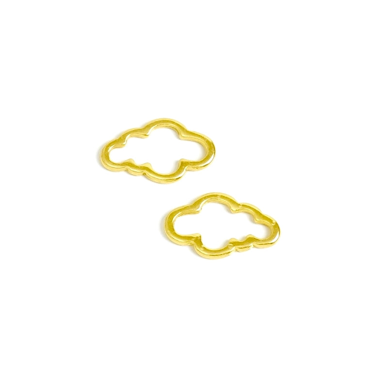 6 Cloud Connectors in 24K gold plated Zamak