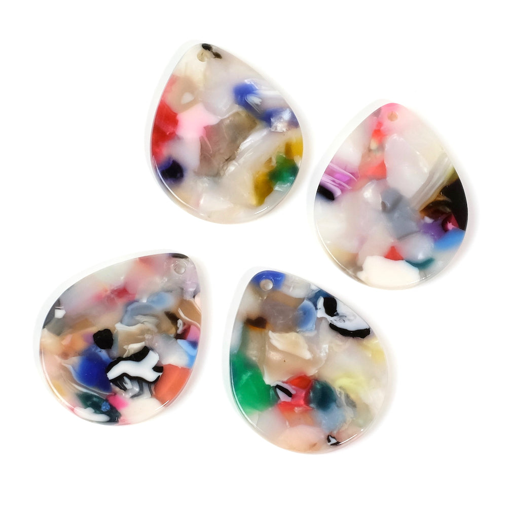 2 Colorfull acetate drop pendants