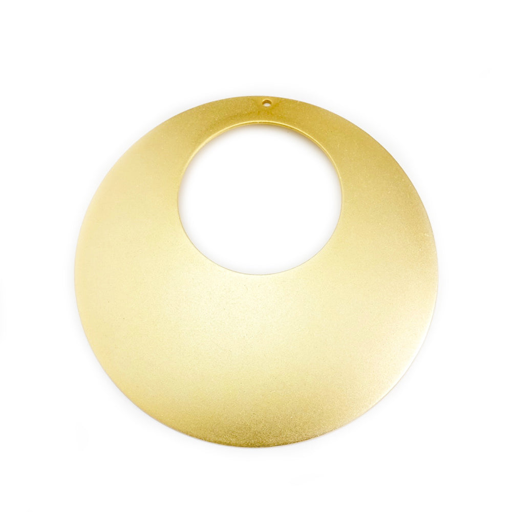 56mm Domed disc pendant in matte gold-plated brass