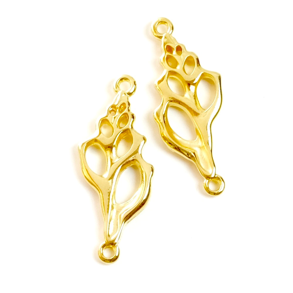 2 Triton shell connectors in 24K gold-plated Zamak