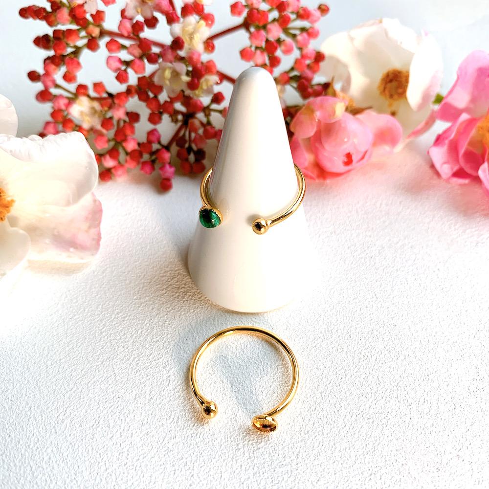 Adjustable Ring for 4mm Cabochon and Bead, 24K Gold Plated