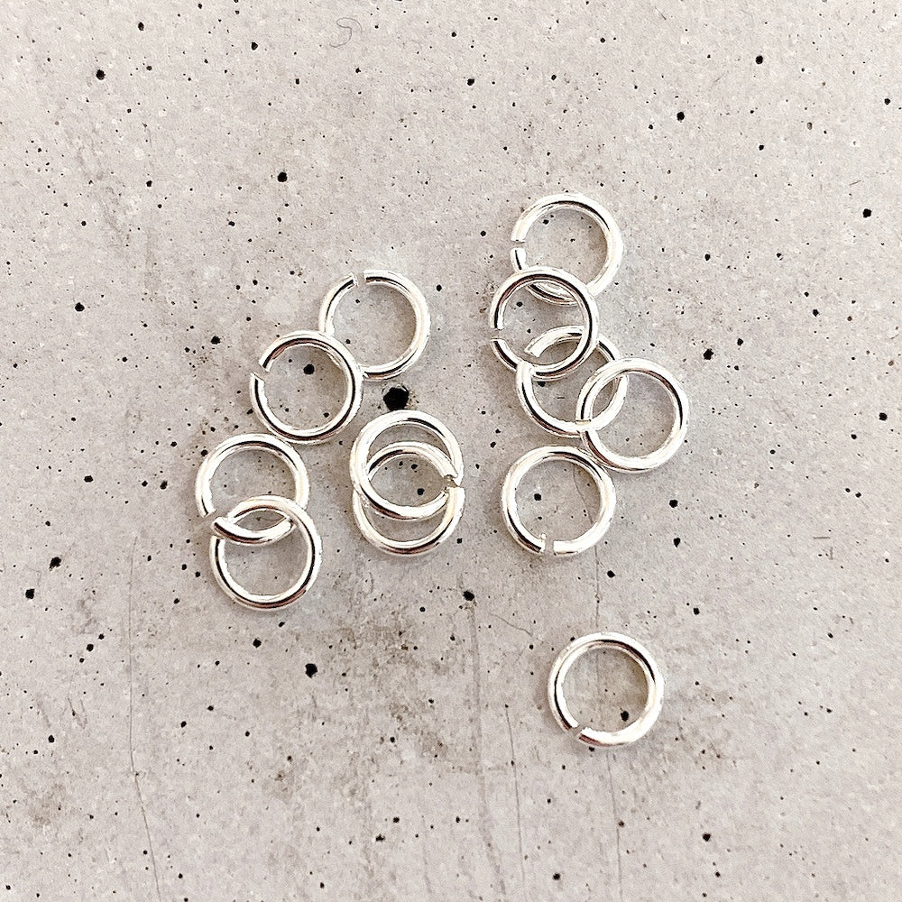10 open rings 5mm x 1mm in 925 sterling silver