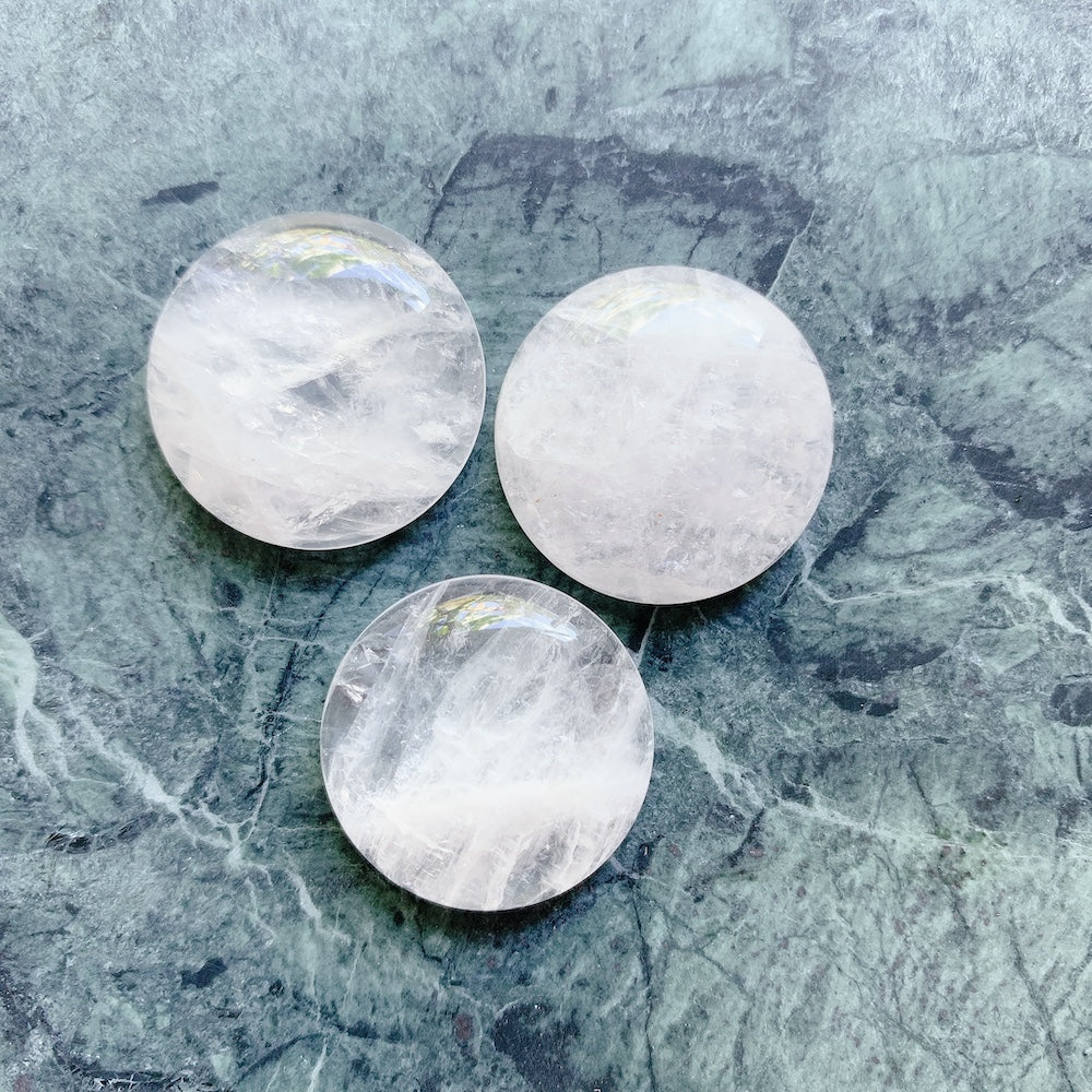 Cabochon natural stone Round 25mm Quartz Crystal