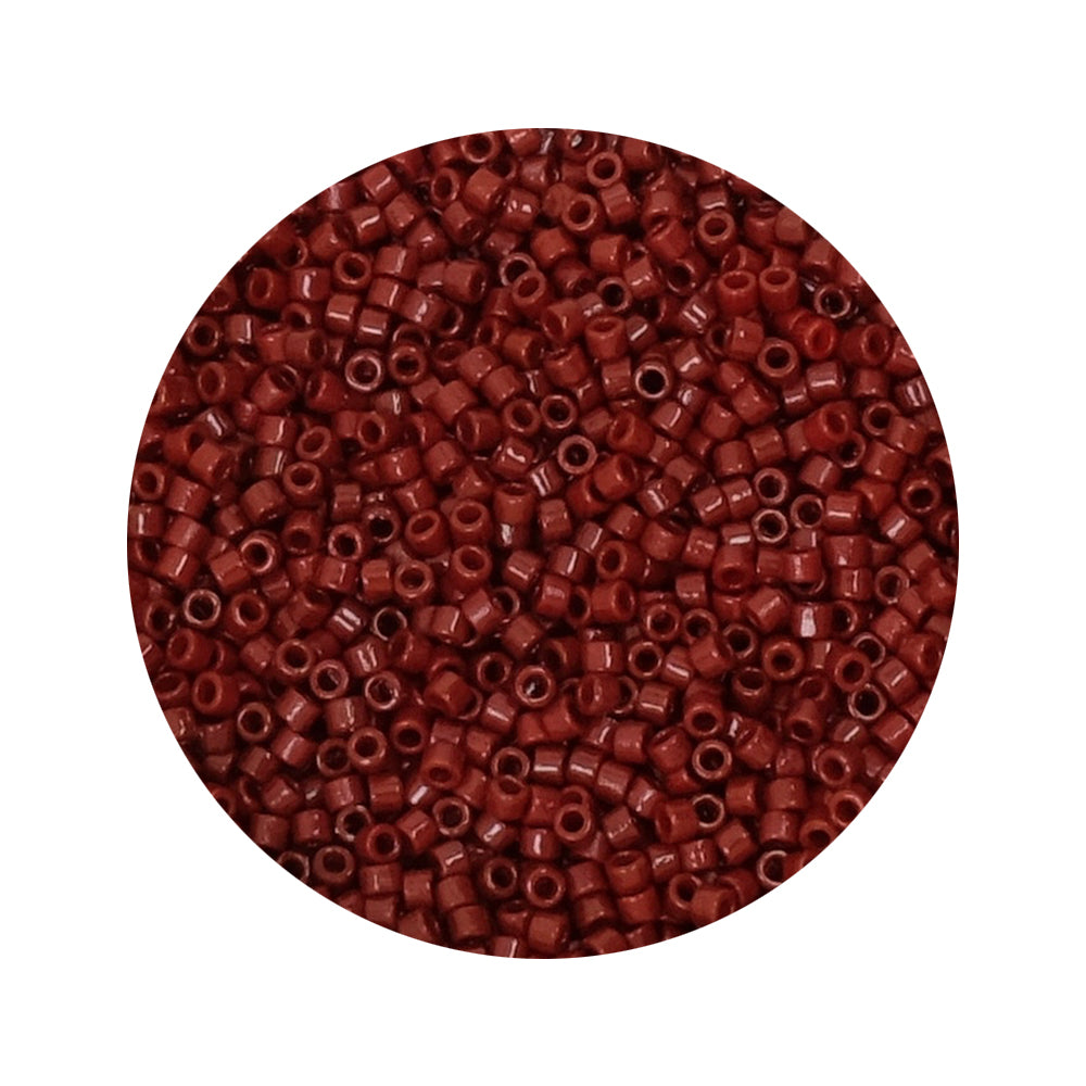 8 grams of Miyuki Délica 11/0 Duracoat Opaq Maroon DB2120 beads