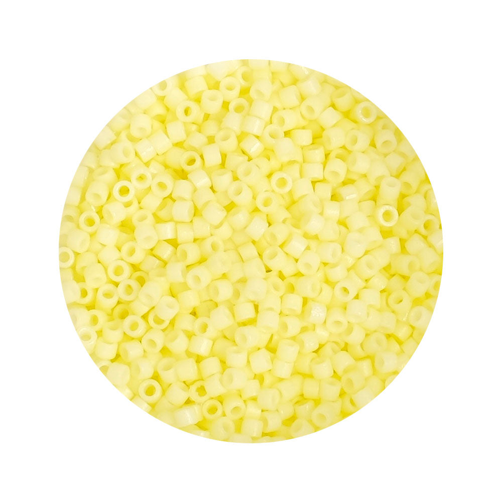 8 grams of Miyuki Délica 11/0 beads, Opaque Light Lemon Ice DB2101