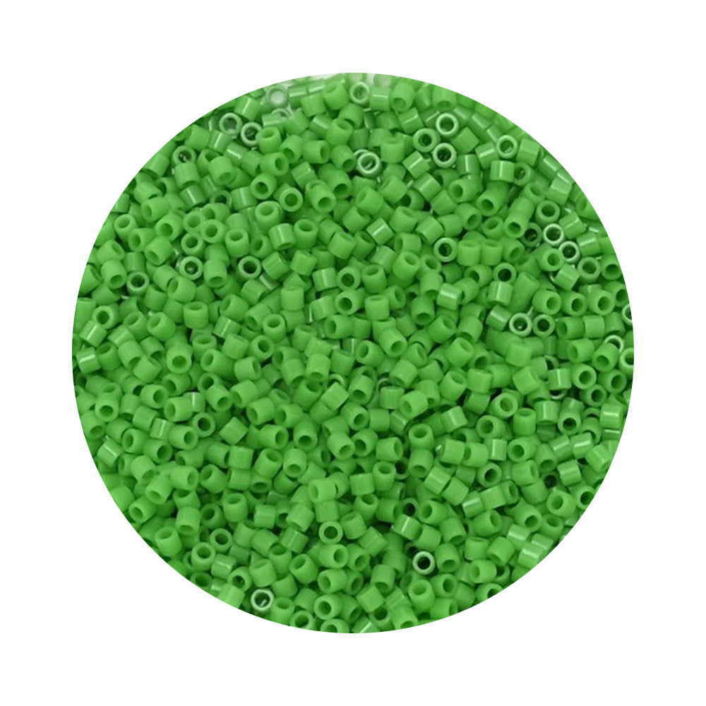 5 grams of Miyuki Délica 15/0 Opaque Pea Green DBS 0724 beads