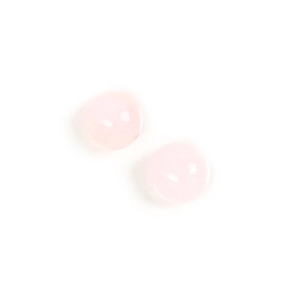 2 Round 4mm Natural Stone Cabochons - Pink Opal