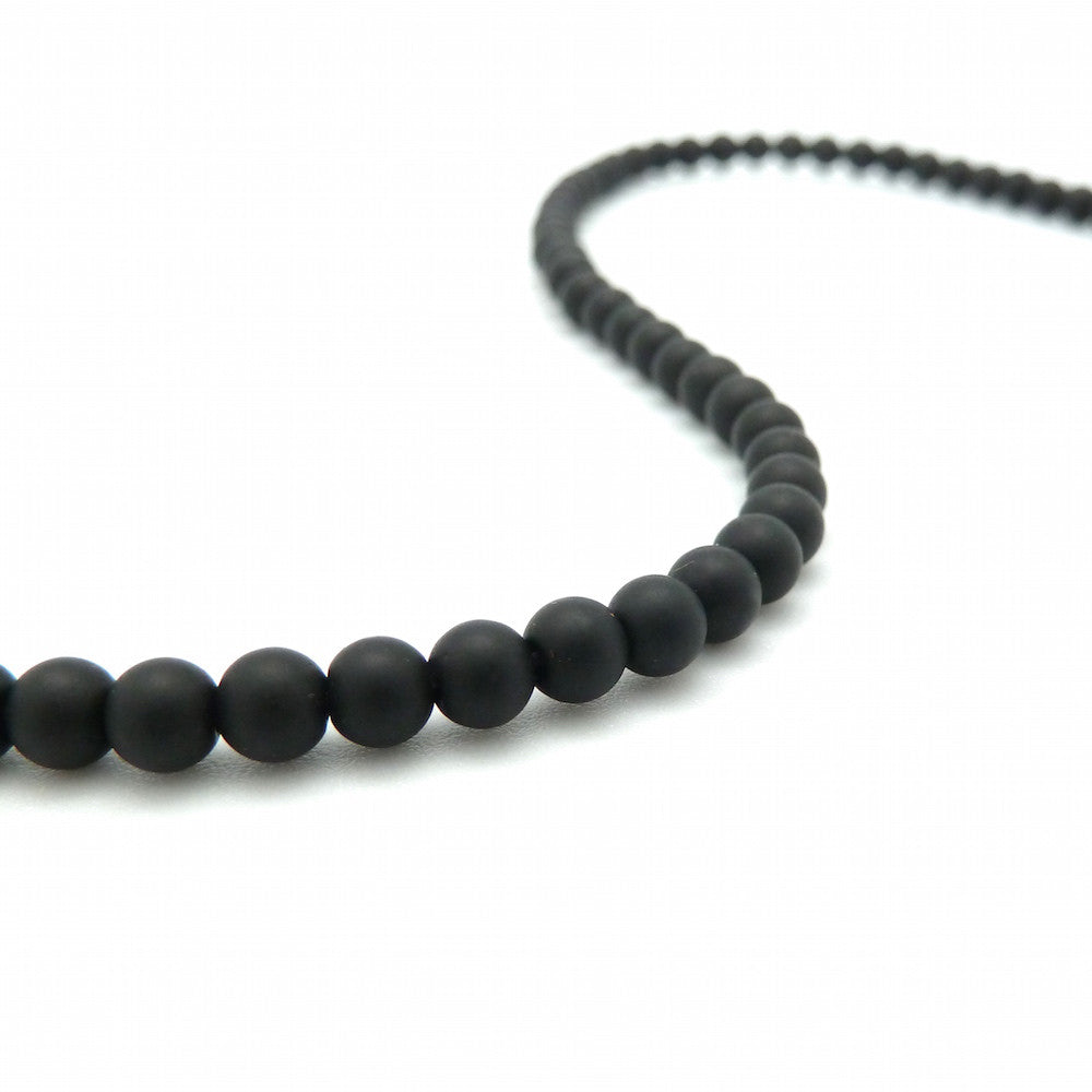 Set of 50 frosted black Agate beads, 4mm