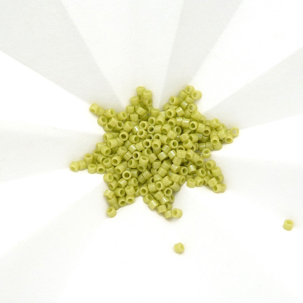8 grams of Miyuki Délica 11/0 beads, Opaque Olivine Luster No. 262