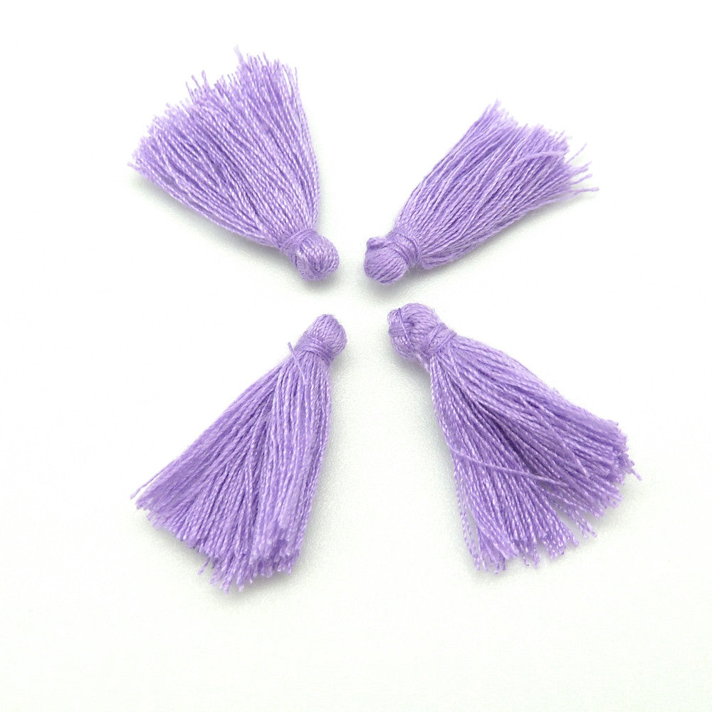 Set of 4 Small Cotton Pom Poms 25mm purple