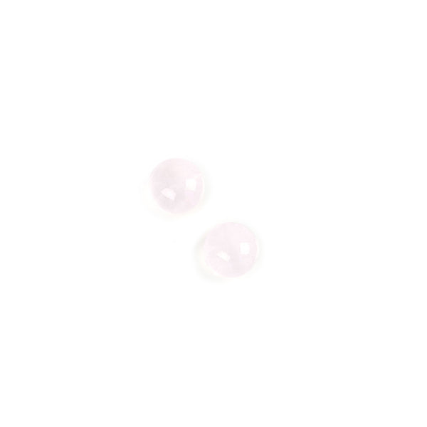 2 Round 4mm Natural Stone Cabochons - Rose Quartz