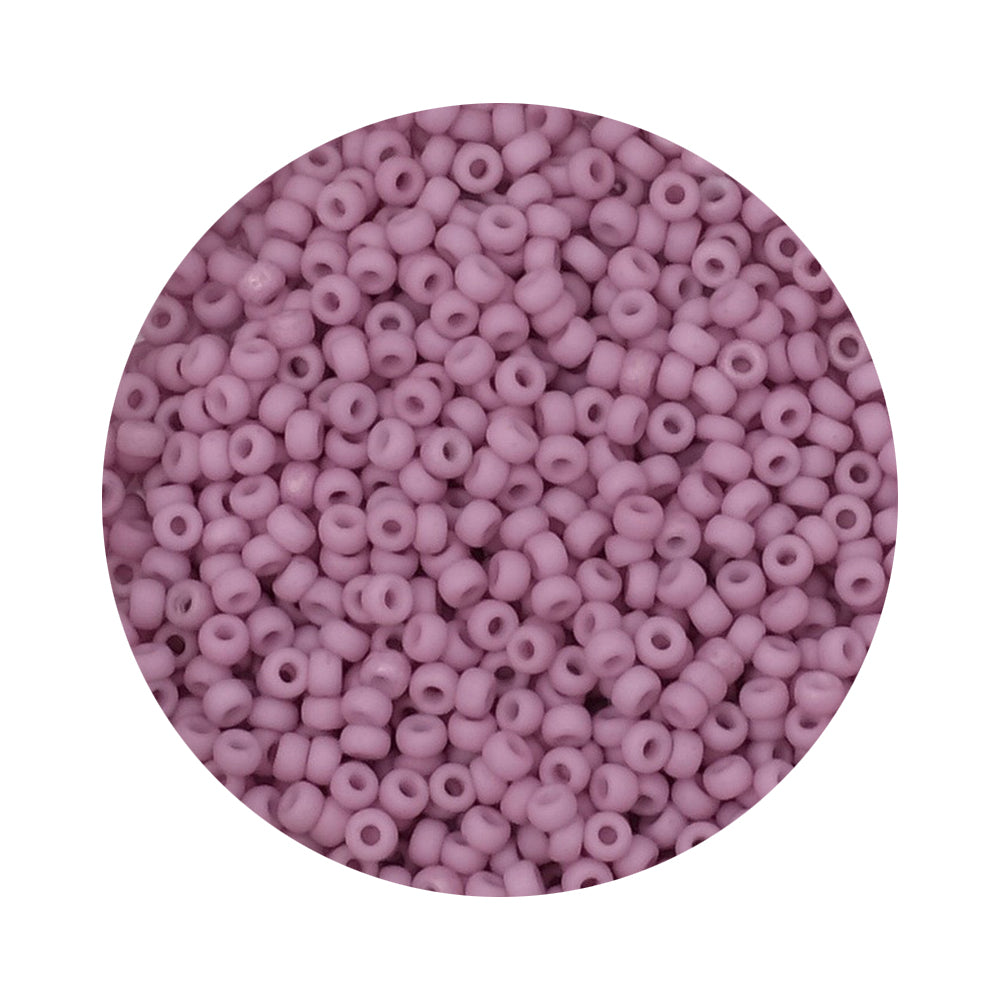 8 grams of Miyuki Rocailles 11/0 beads, Matted Opaque Antique Rose No. 2037