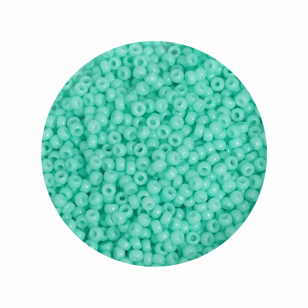8 grams of Miyuki Rocailles 11/0 beads, Duracoat Opaque Catalina No. 4472
