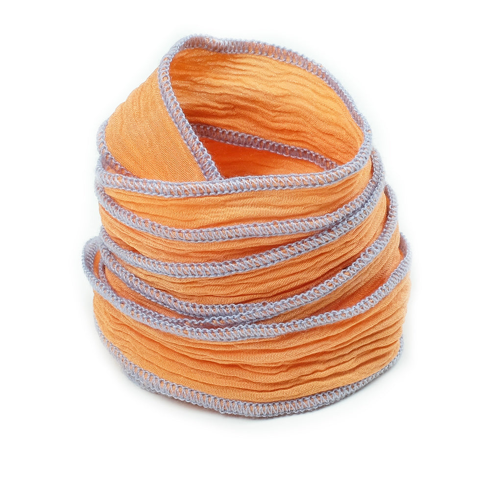 Hand-dyed silk ribbon No. 55, Peach Gray