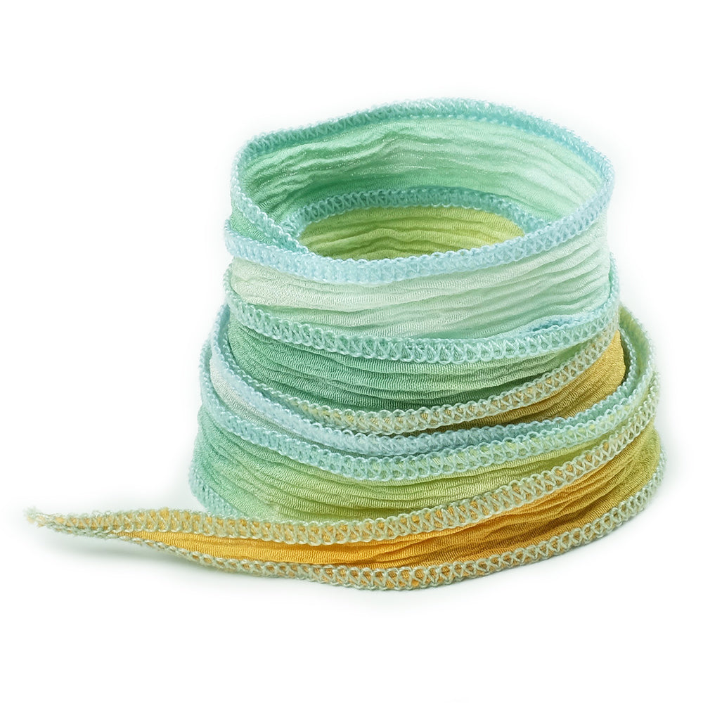 Hand-dyed silk ribbon No. 58, Jade Orange