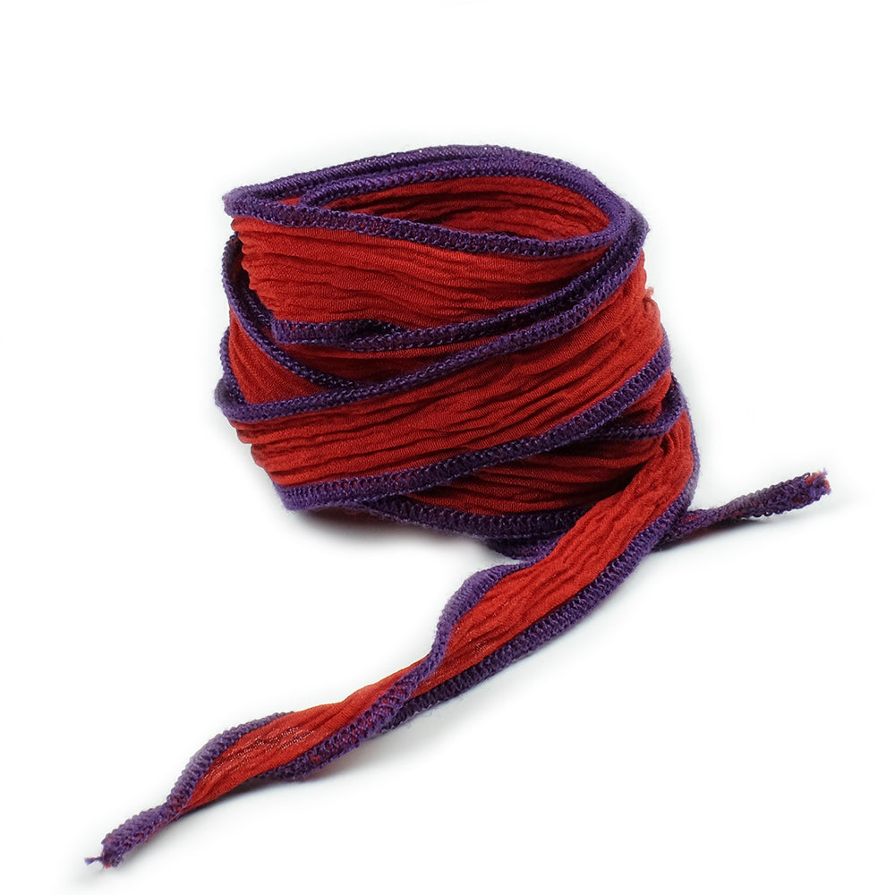 Hand-dyed silk ribbon - No. 47 Red purple