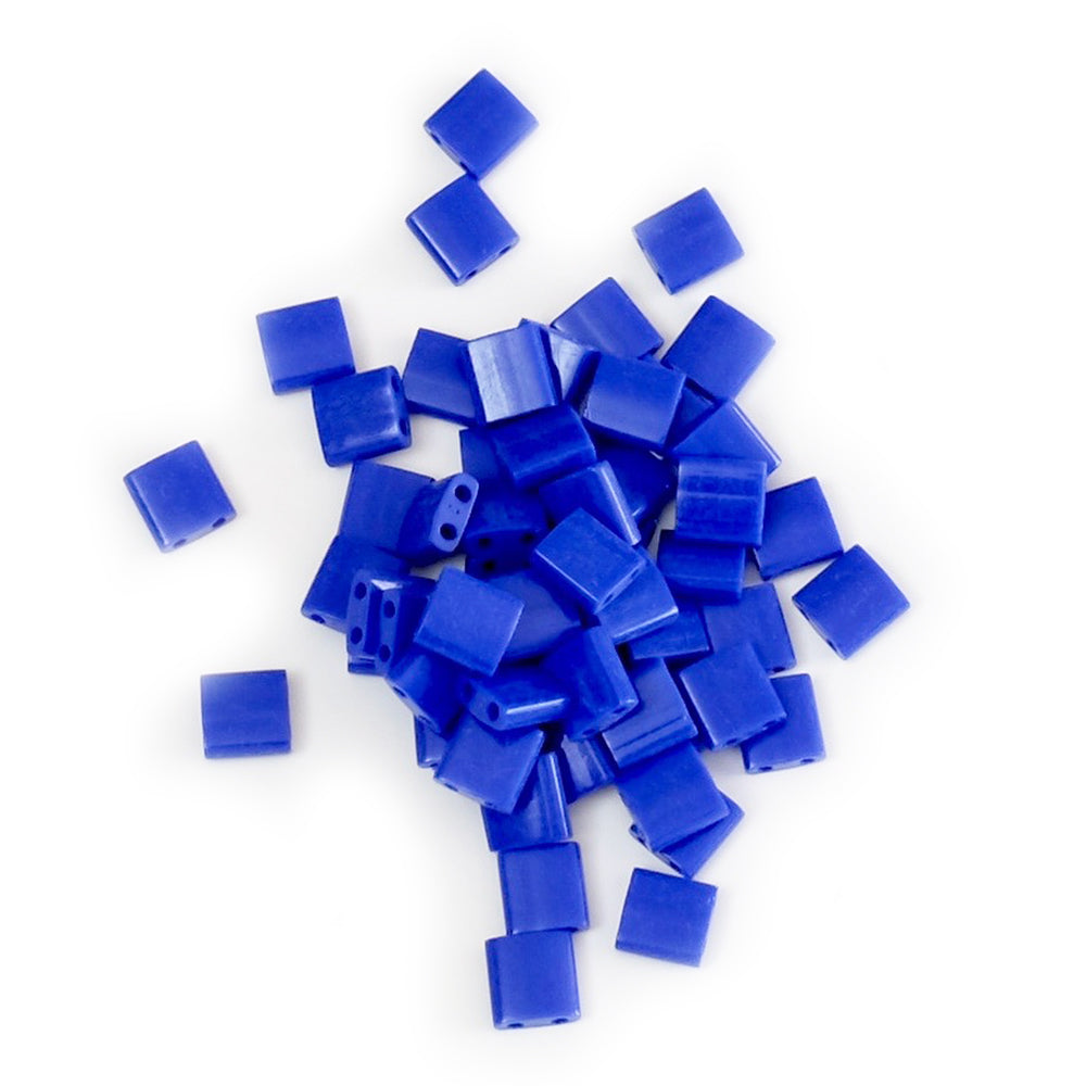 5 grams of Miyuki Tila Beads 5mm TL-0414 Opaque Cobalt
