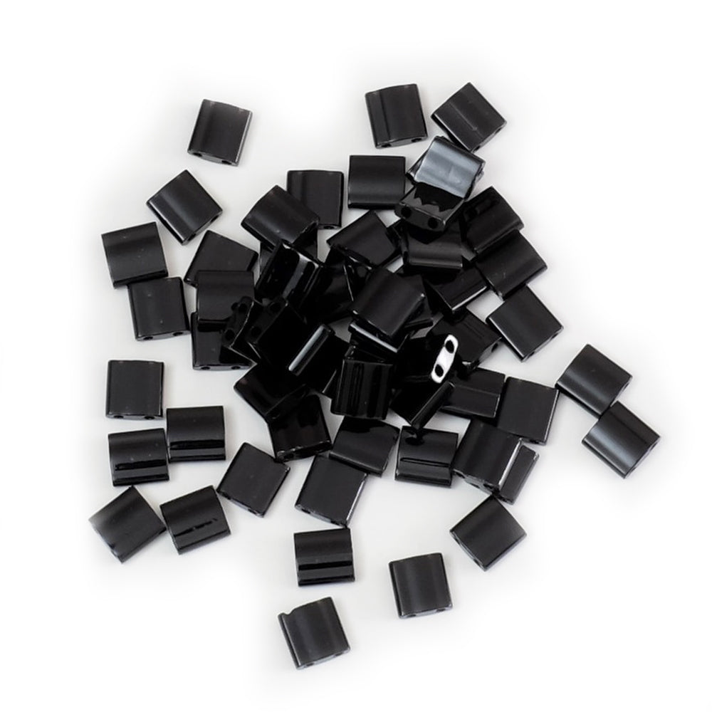 5 grams of Miyuki Tila Beads 5mm TL-0401 Black