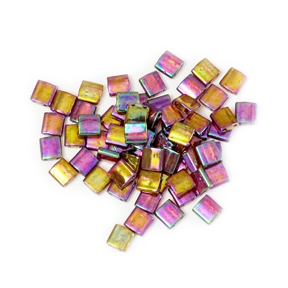 5 grams of Miyuki Tila Beads 5mm TL-0301 Rose Gold Luster