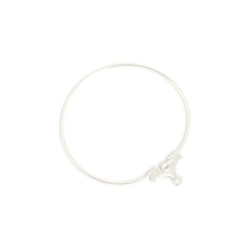 2 simple hoops, 30mm, in premium 925 silver-plated brass