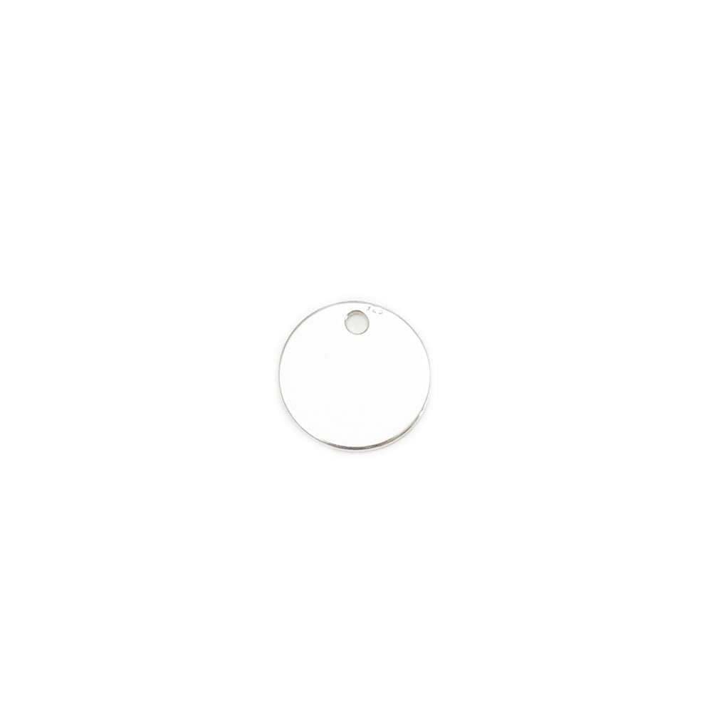 2 Round Pendants in 925 Sterling Silver - 9mm