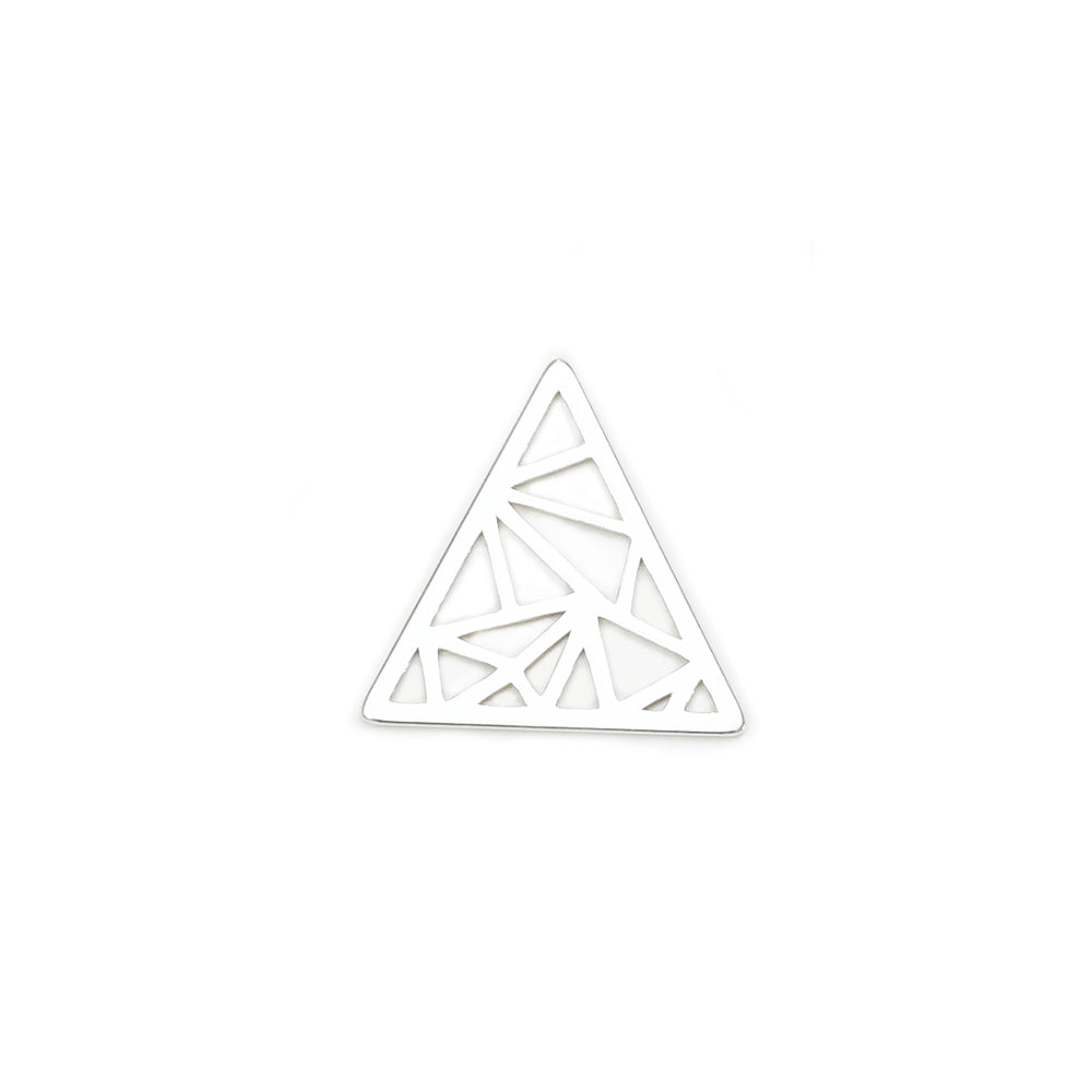 925 Sterling Silver Graphic Triangle Connector Pendant